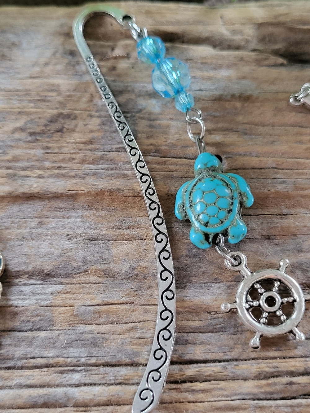Turquoise Turtle Charm Bookmark